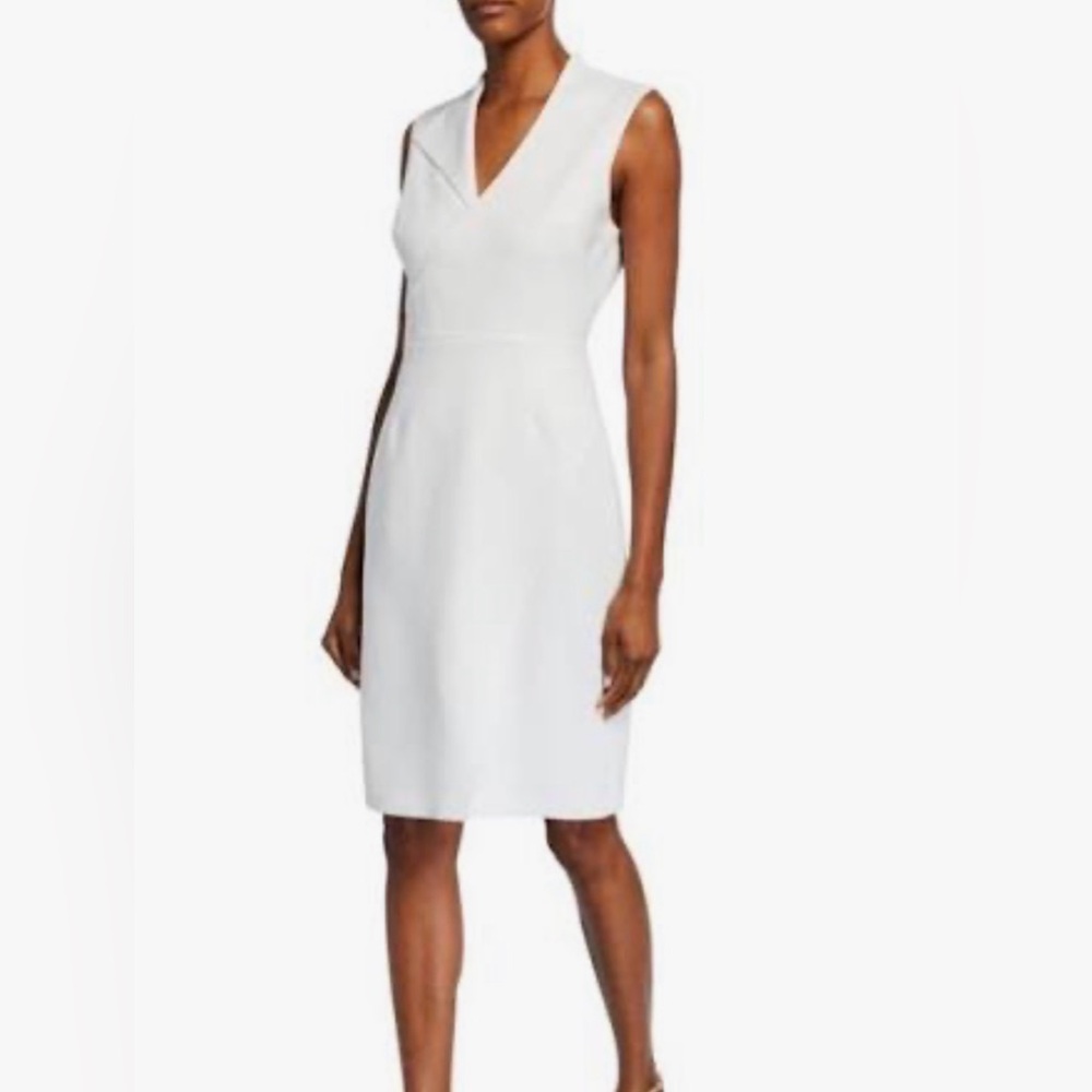 Elie Tahari Elodie White Sleeveless Dress